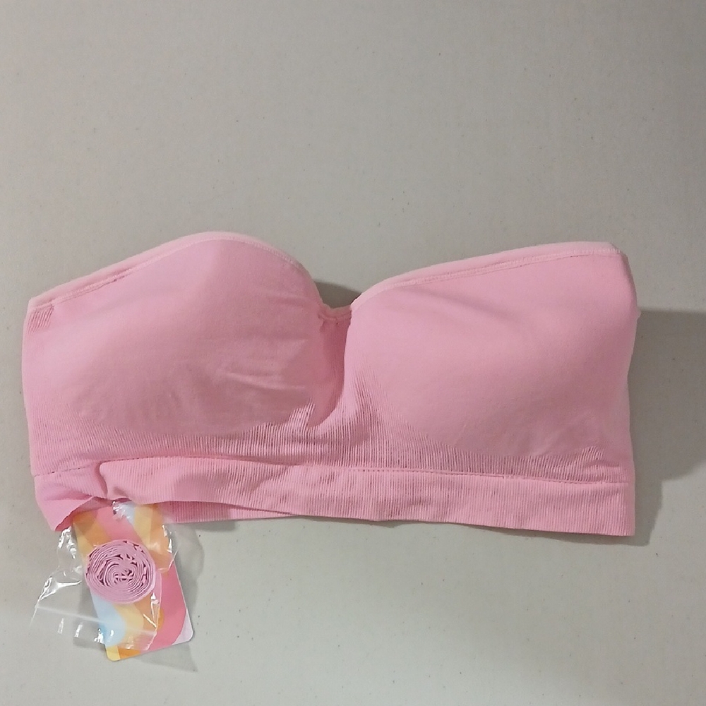 KKP Light pink Strapless or with straps, Bandeau Padded Bra Size XL